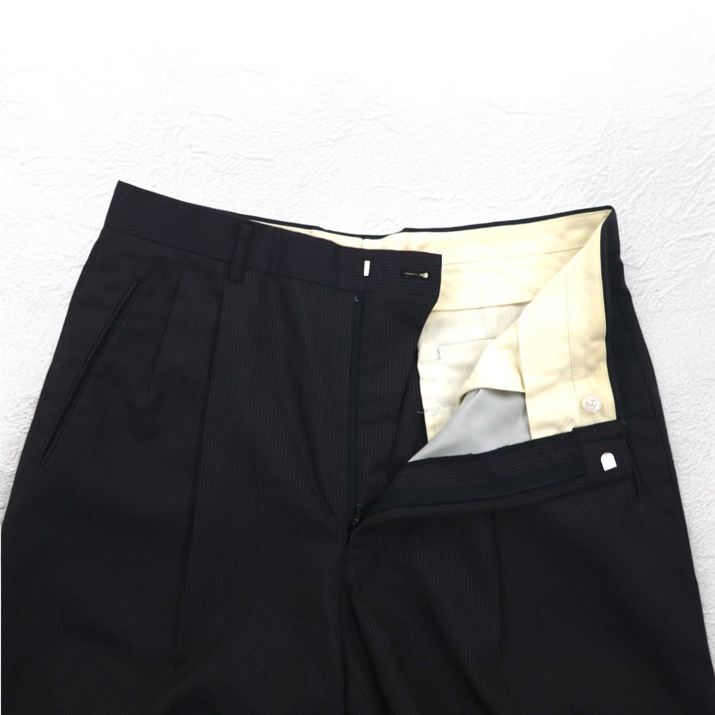 STUDIO by D'URBAN 80年代 3B スーツ セットアップ XL グレー ストライプ ウール 日本製