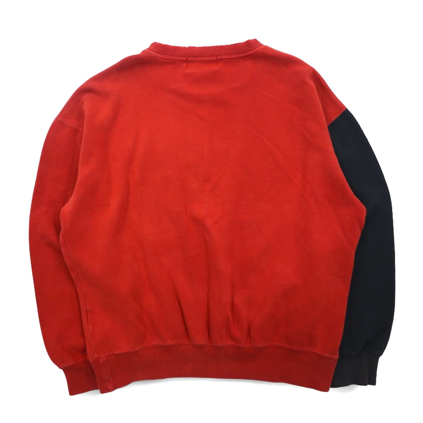 Mr.JUNKO 90年代 スウェット L レッド ブラック バイカラー コットン ロゴ刺繍 日本製