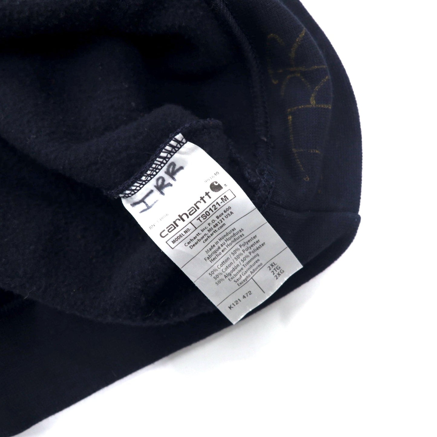 carhartt ルーズフィット プルオーバーパーカー 2XL ネイビーコットン裏起毛 MIDWEIGHT PO HOODIE K121-472