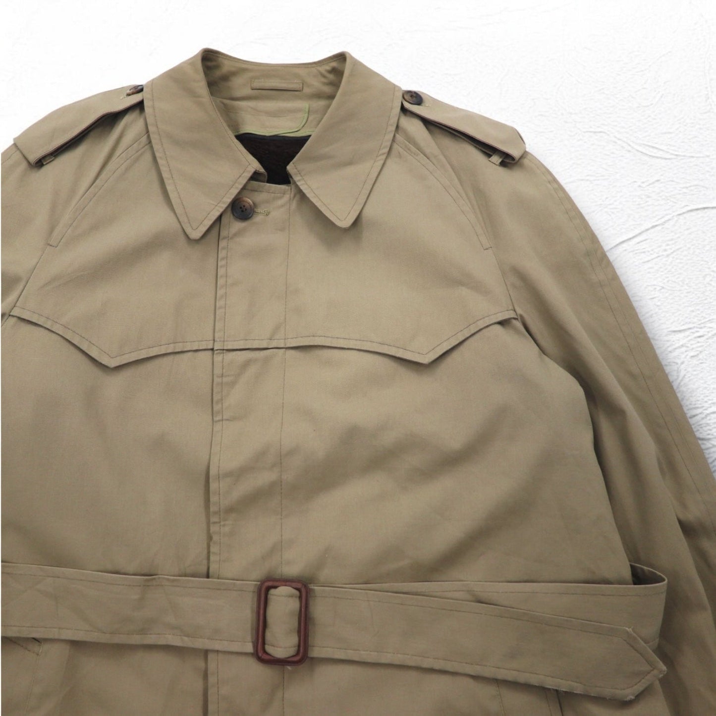 LONDON FOG ステンカラー トレンチコート XL ベージュ 比翼 エポレット ファーライナー着脱式 ベルト付き