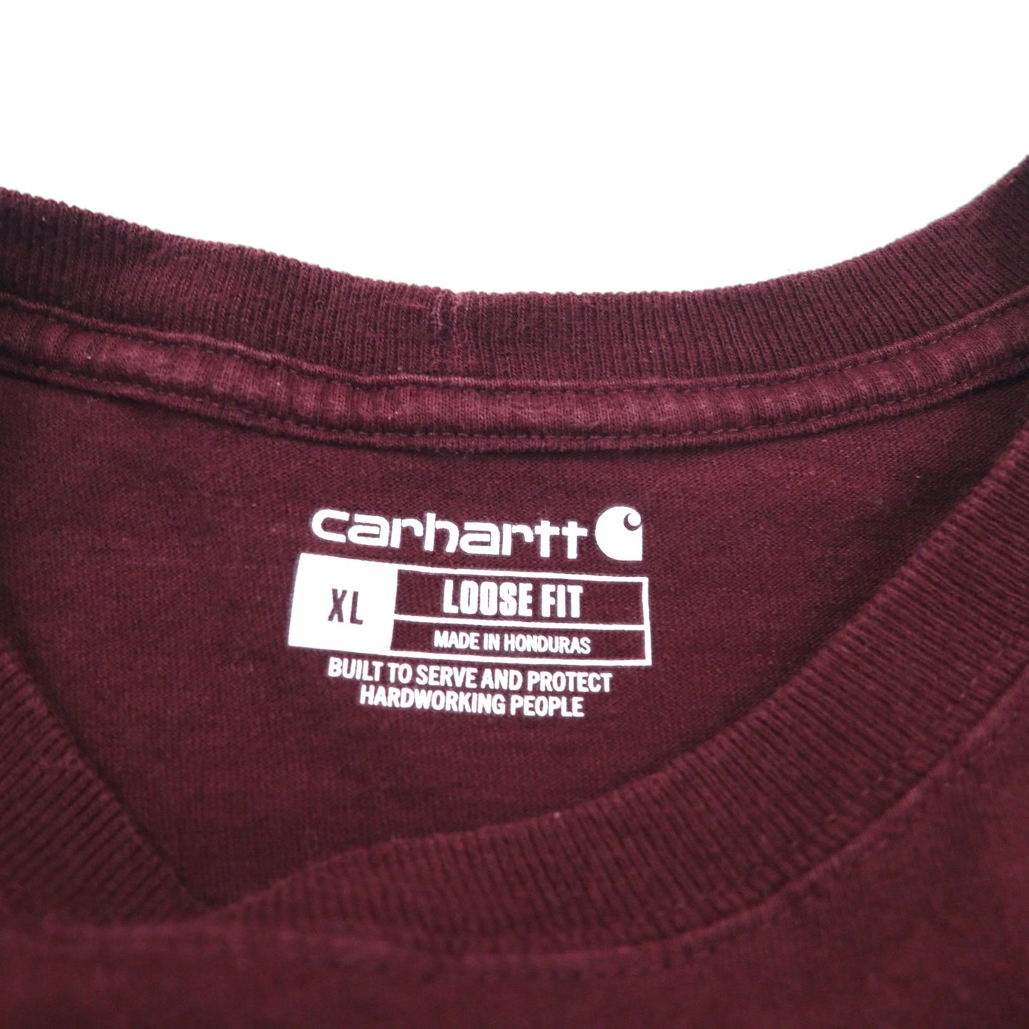 carhartt ルーズフィット LOOSE FIT ポケット Tシャツ XL ボルドー コットン ホンジュラス製