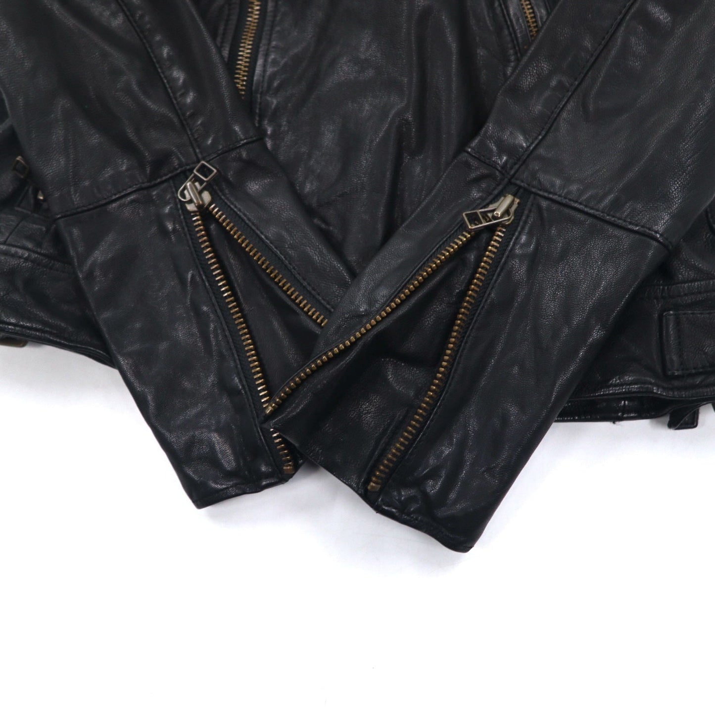 UNITED ARROWS ゴートスキン ダブル ライダースジャケット レザージャケット S ブラック 山羊革 1525-136-2584