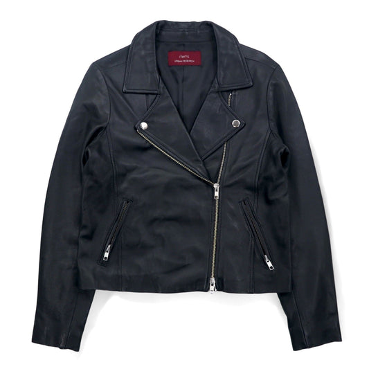 items URBAN RESEARCH ラムレザー ダブル ライダースジャケット S ブラック 羊革 ダブルジップ WH73-27M001