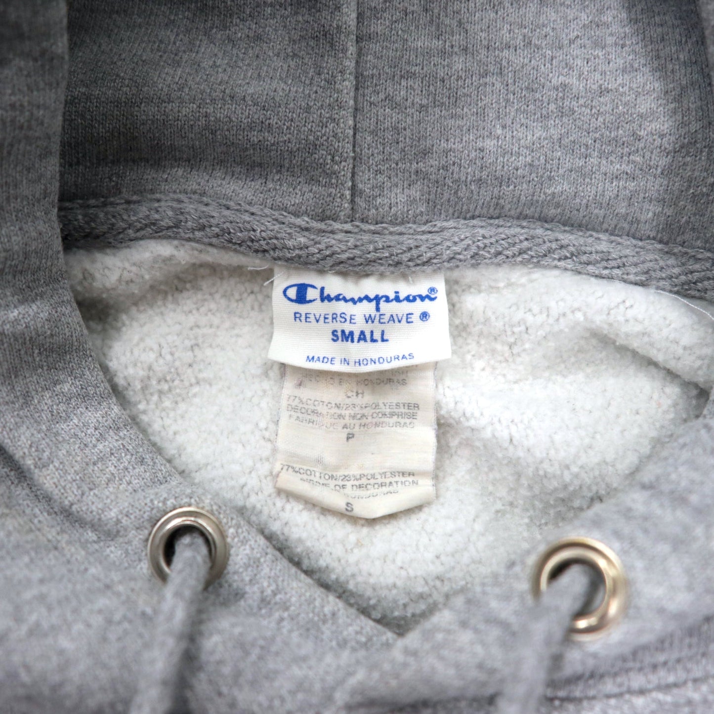 Champion ビッグサイズ リバースウィーブパーカー S グレー コットン 裏起毛 US規格 単色タグ REVERSE WEAVE ホンジュラス製