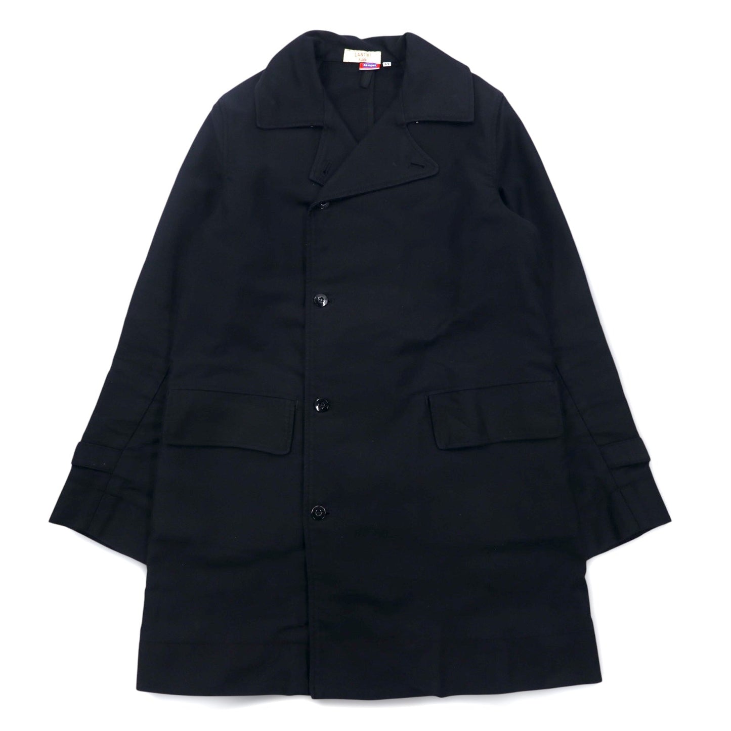 Kempel × 乱痴気 ( LANTIKI ) ヨーロピアンユニオン EU製 ダブルブレスト ワークコート L ブラック コットン