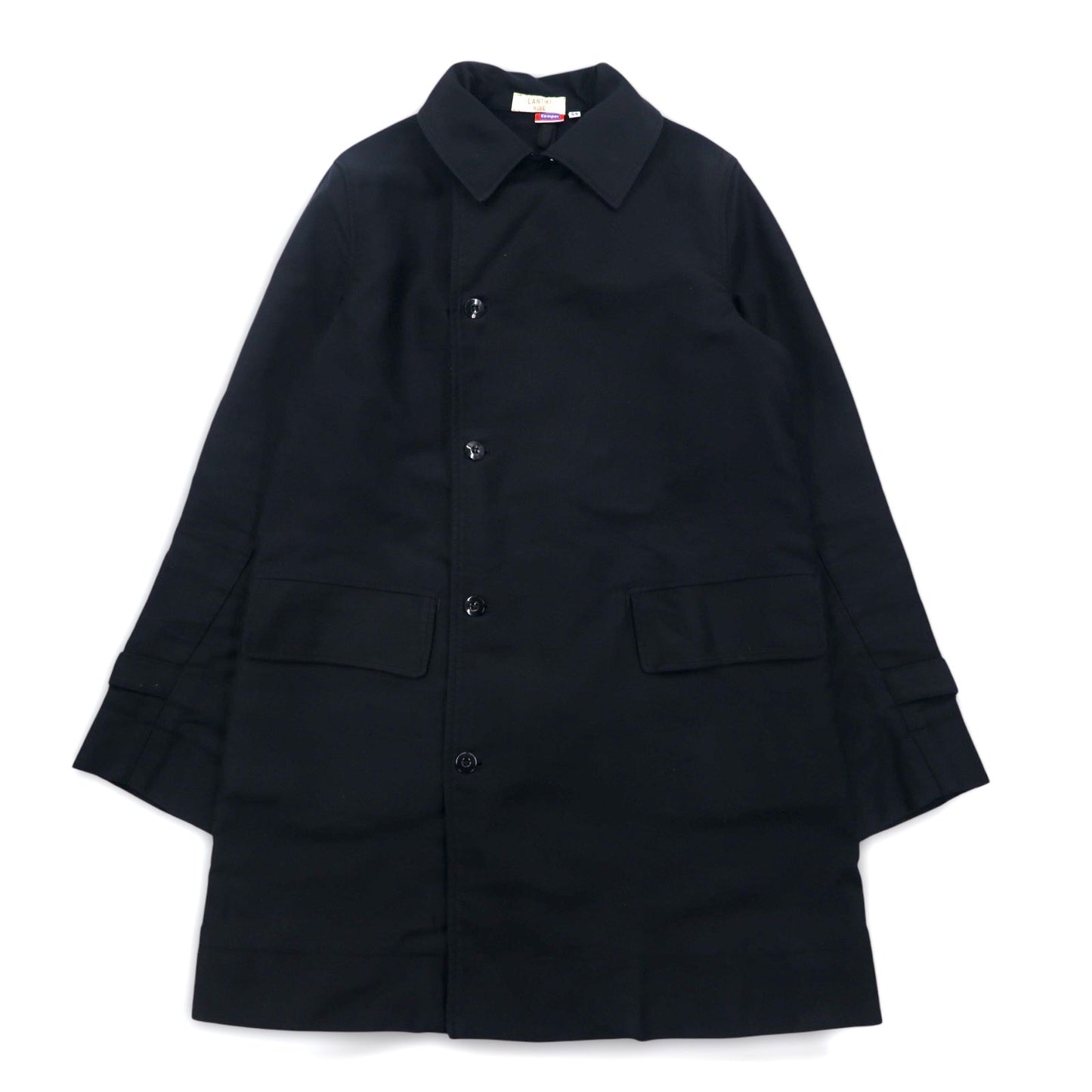 Kempel × 乱痴気 ( LANTIKI ) ヨーロピアンユニオン EU製 ダブルブレスト ワークコート L ブラック コットン