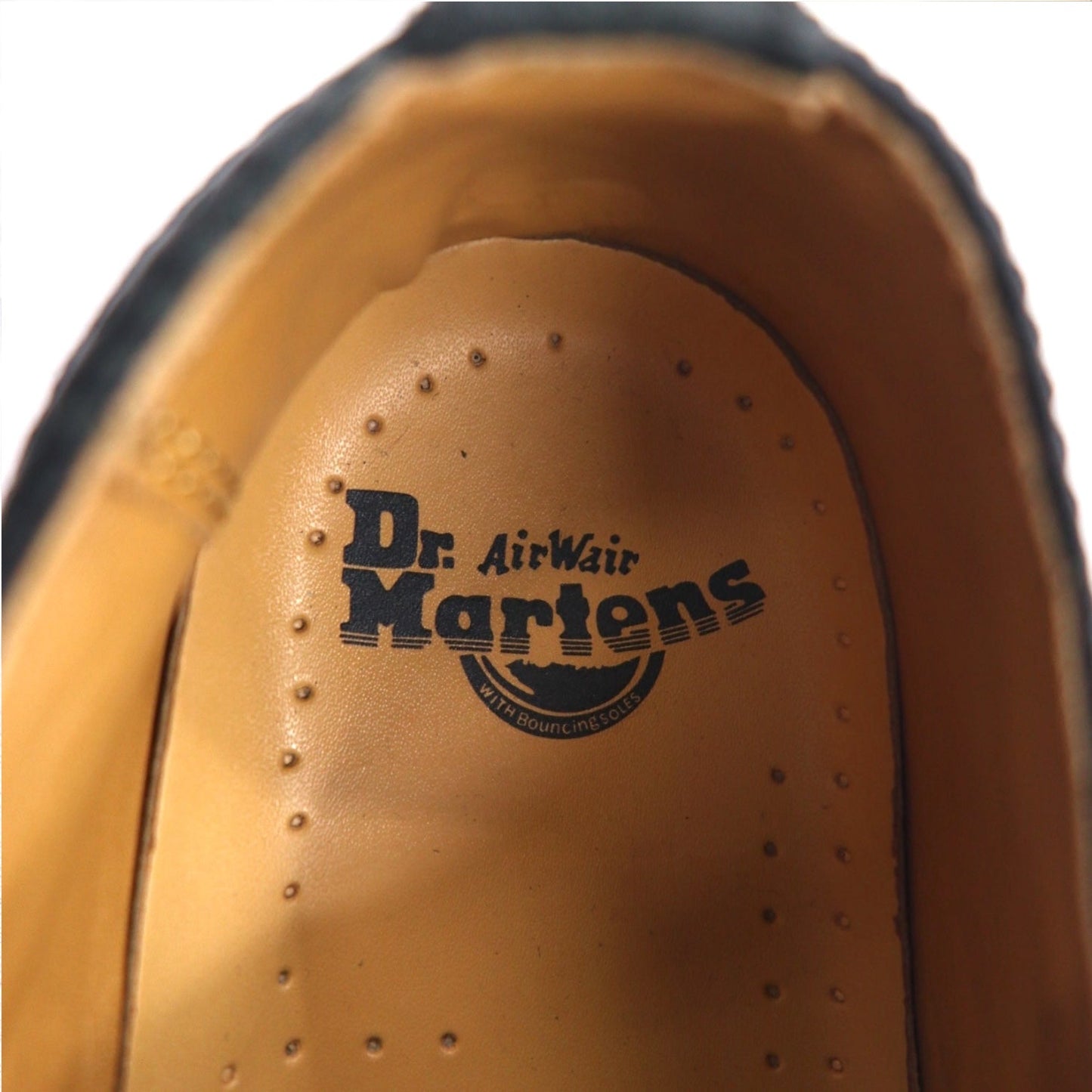 Dr.Martens イエローステッチ ブローグ シューズ 26cm ブラック レザー ウィングチップ 3989