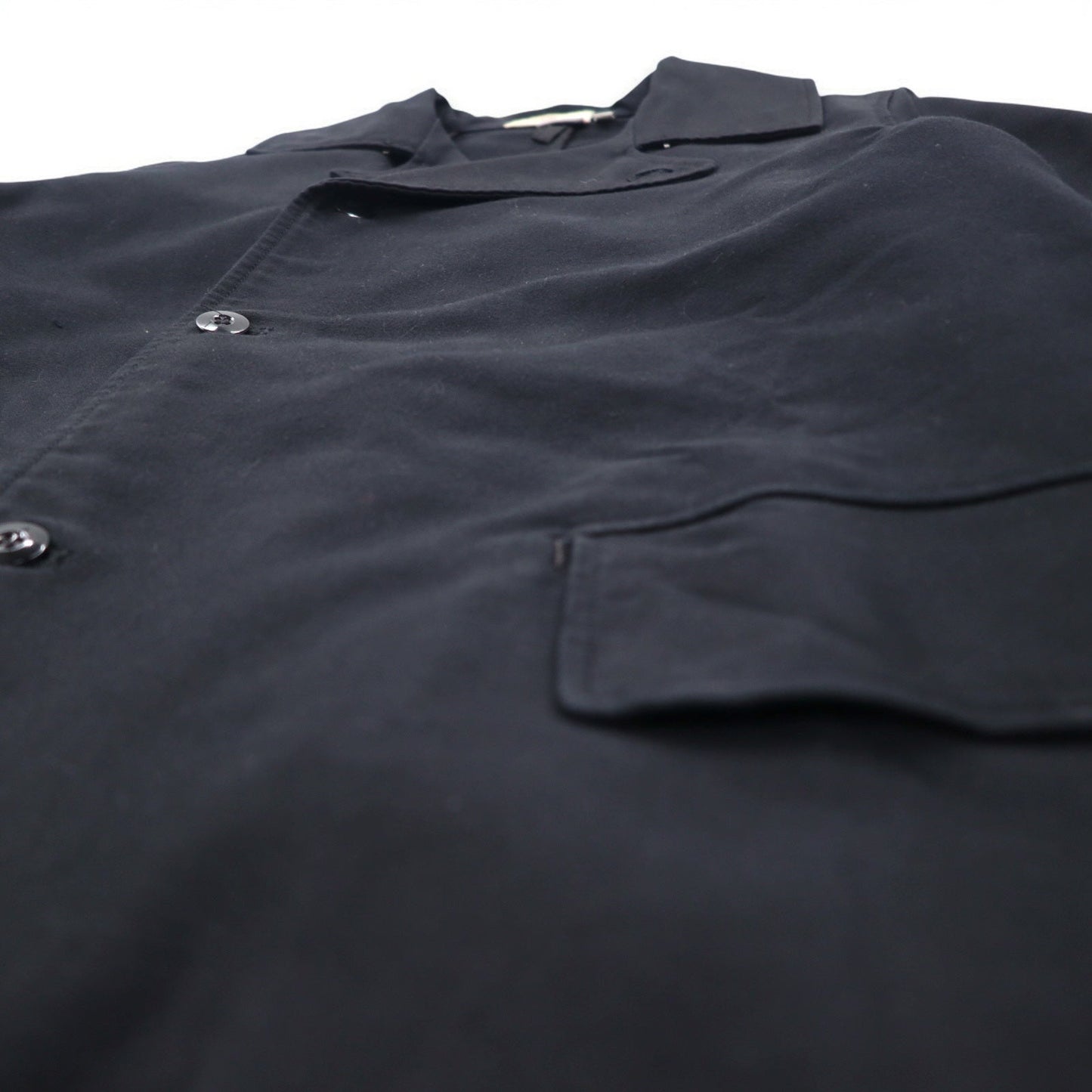 Kempel × 乱痴気 ( LANTIKI ) ヨーロピアンユニオン EU製 ダブルブレスト ワークコート L ブラック コットン