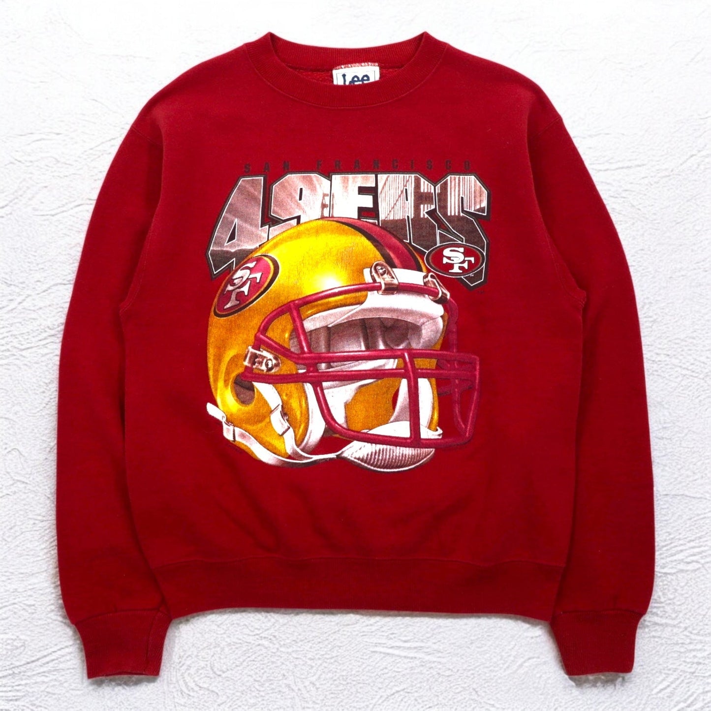 Lee USA製 90年代 NFL プリント スウェット L レッド 裏起毛 フットボール San Francisco 49ers