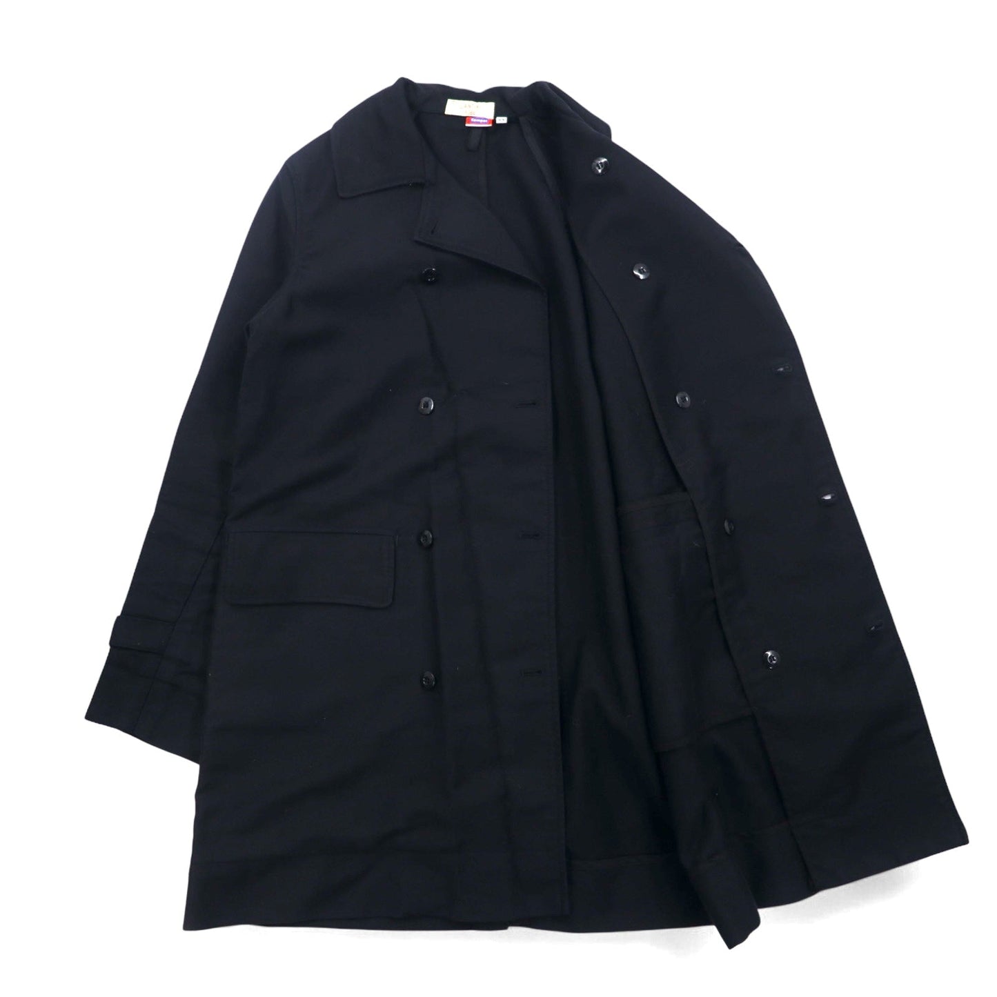 Kempel × 乱痴気 ( LANTIKI ) ヨーロピアンユニオン EU製 ダブルブレスト ワークコート L ブラック コットン