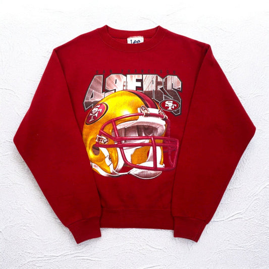 Lee USA製 90年代 NFL プリント スウェット L レッド 裏起毛 フットボール San Francisco 49ers