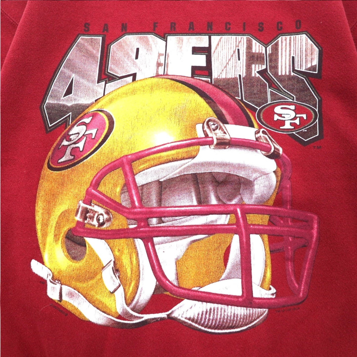 Lee USA製 90年代 NFL プリント スウェット L レッド 裏起毛 フットボール San Francisco 49ers