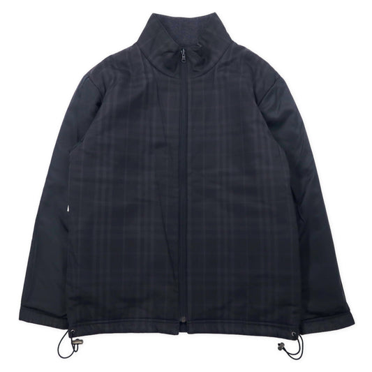 BURBERRY リバーシブル ライナージャケット L グレー ウール ノバチェック ドローコード 日本製