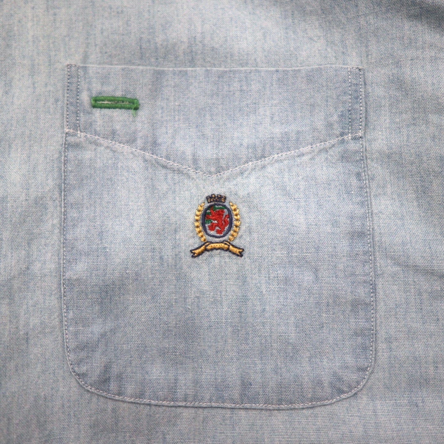 TOMMY JEANS 90年代 シャンブレーシャツ XL ブルー コットン ワンポイントロゴ刺繍