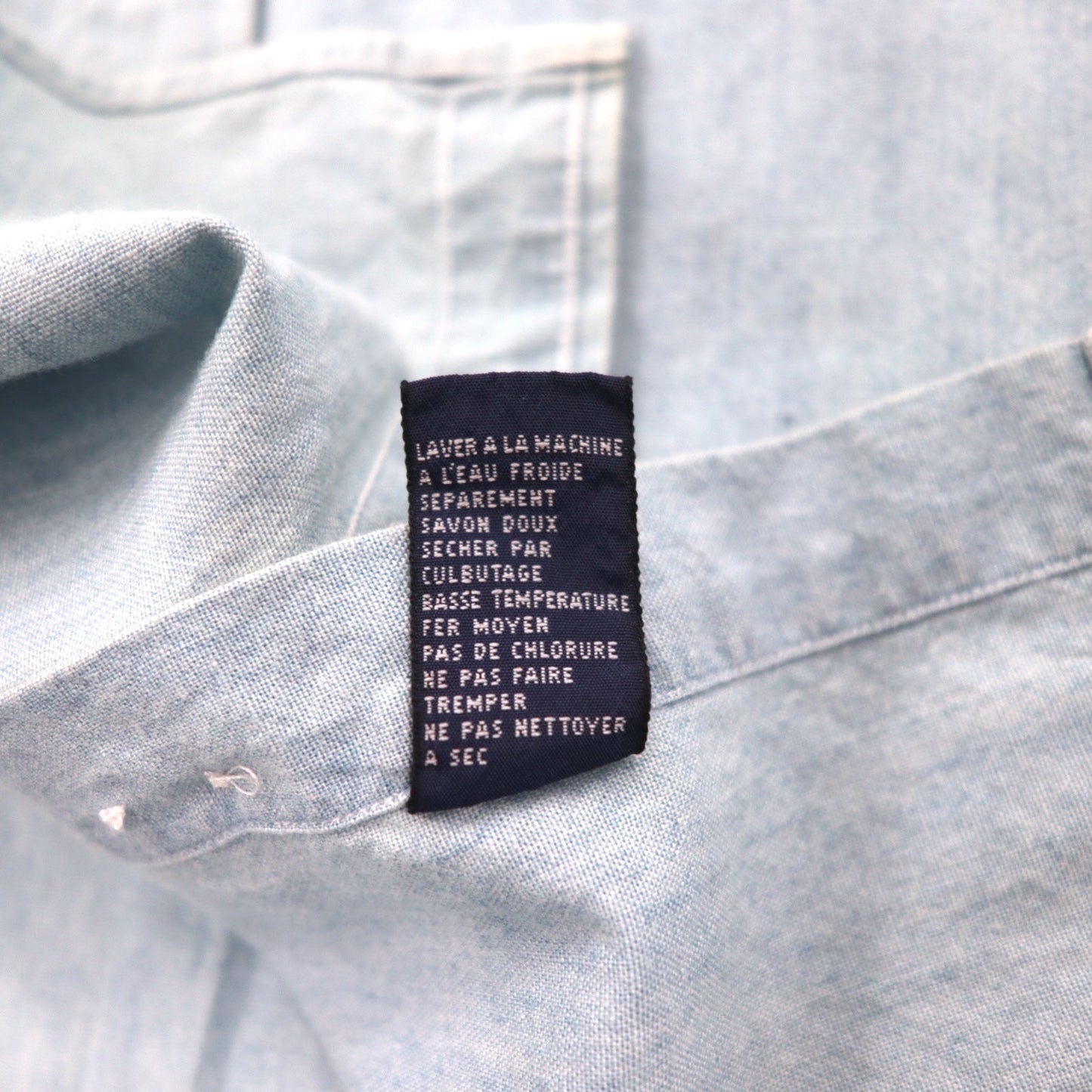 TOMMY JEANS 90年代 シャンブレーシャツ XL ブルー コットン ワンポイントロゴ刺繍