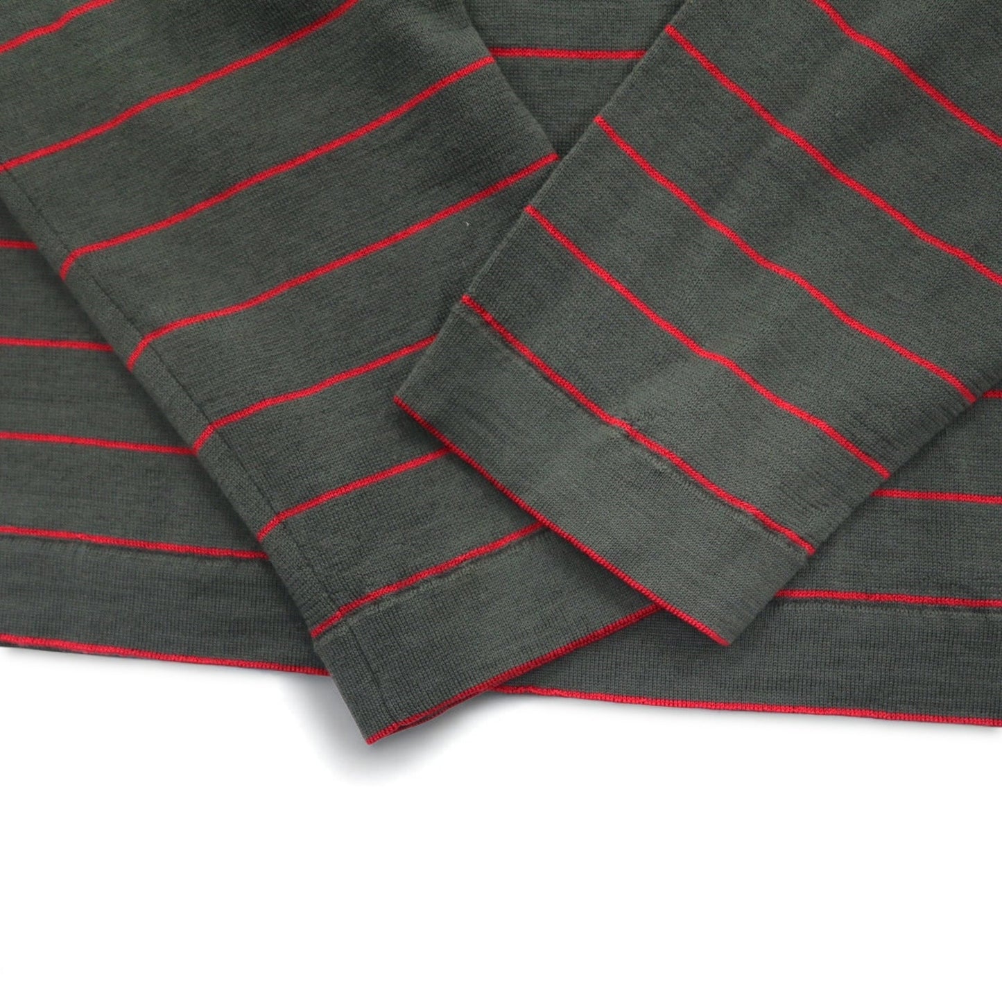 JOHN SMEDLEY イングランド製 タートルネック メリノウールニット セーター M カーキ ボーダー