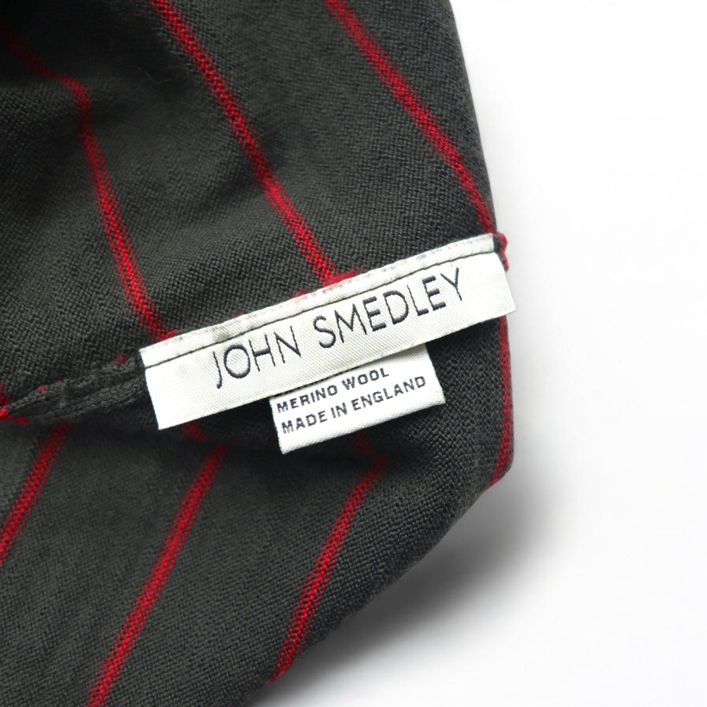 JOHN SMEDLEY イングランド製 タートルネック メリノウールニット セーター M カーキ ボーダー
