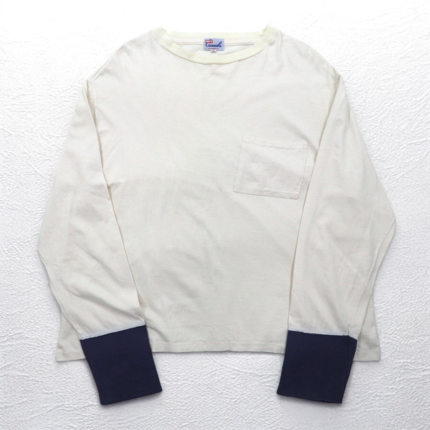 LEVI'S VINTAGE CLOTHING ( LVC ) Casuals 長袖ルーズフィットTシャツ M ホワイト ポルトガル製