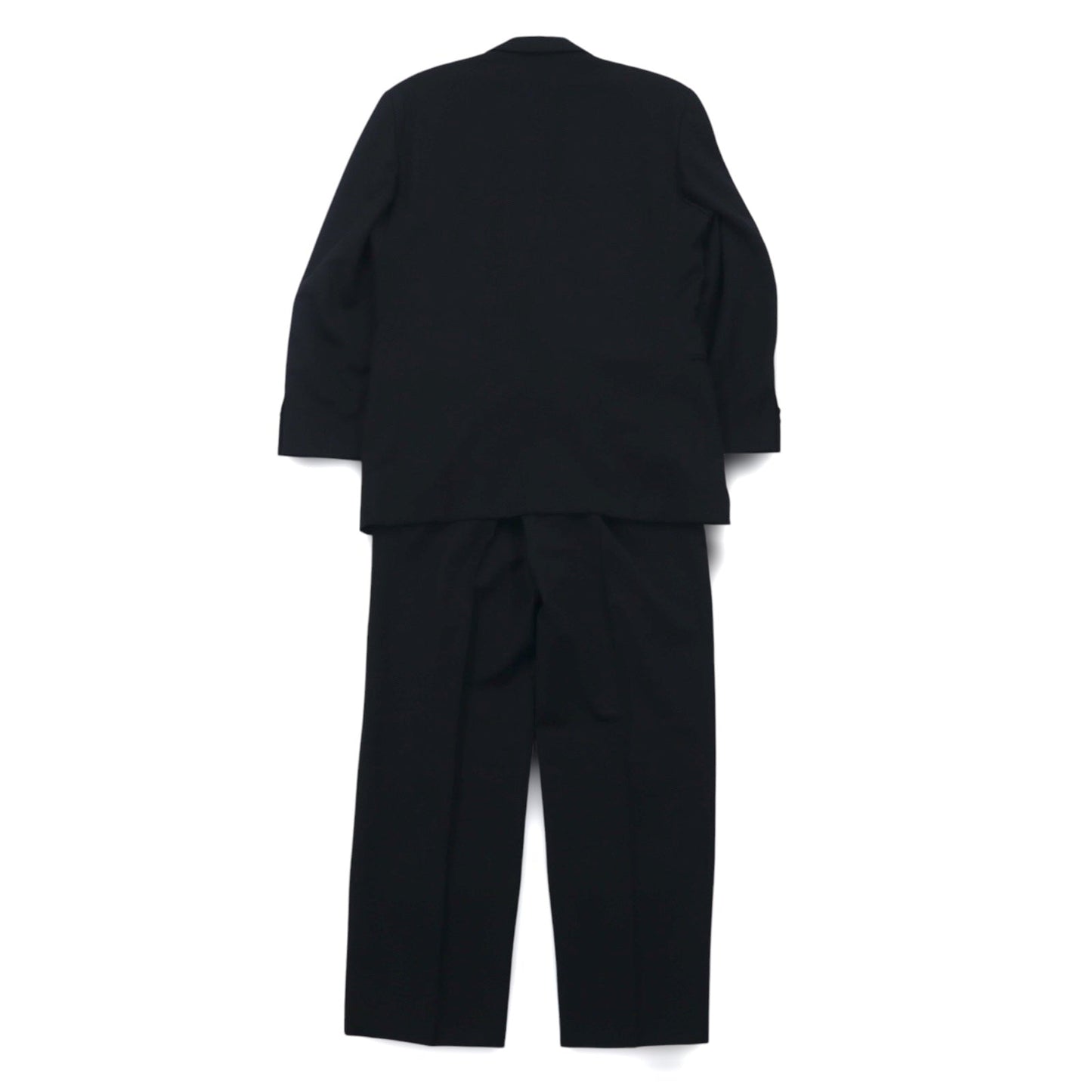 FENDI イタリア製 2B スーツ セットアップ M ブラック ヴァージンウール タック ワイド スラックス