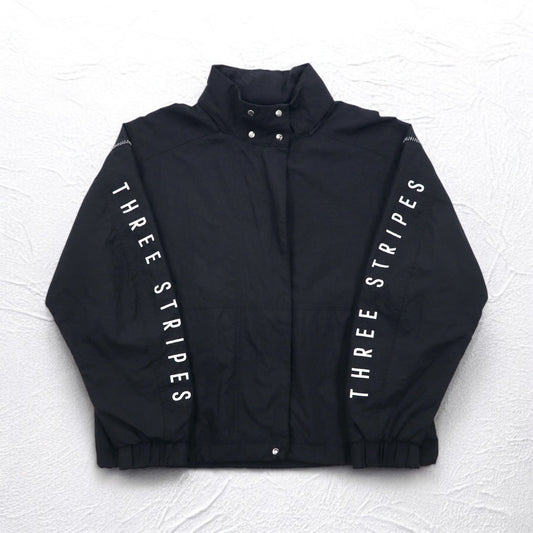 adidas ナイロン トラックジャケット ジャージ S ブラック ドローコード W S2S スリーストライプ ED1529
