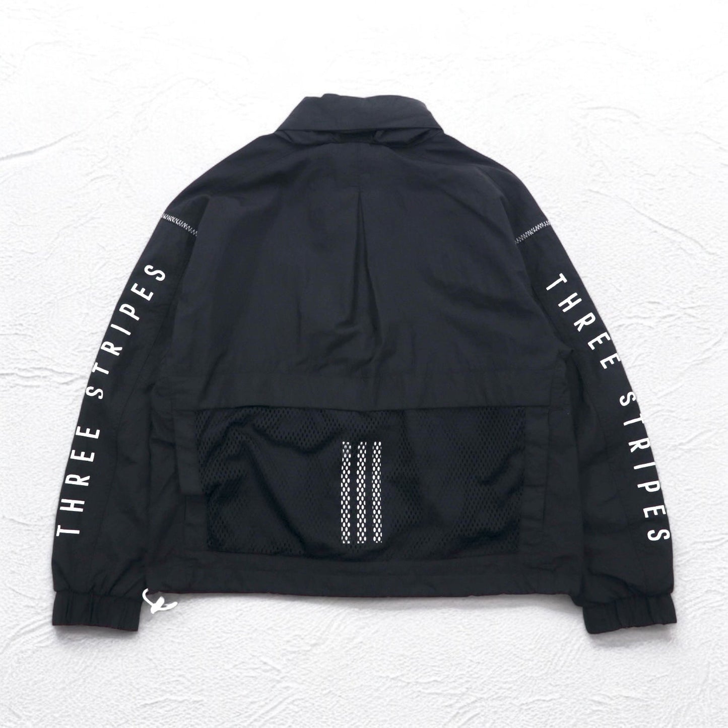 adidas ナイロン トラックジャケット ジャージ S ブラック ドローコード W S2S スリーストライプ ED1529