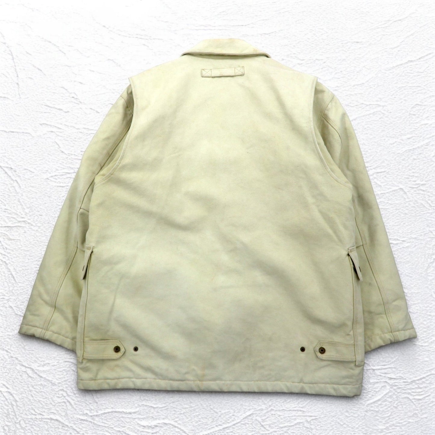 Schott ファイヤーマンジャケット ダック ワークジャケット カバーオール XL ベージュ 中綿 キルティングライナー