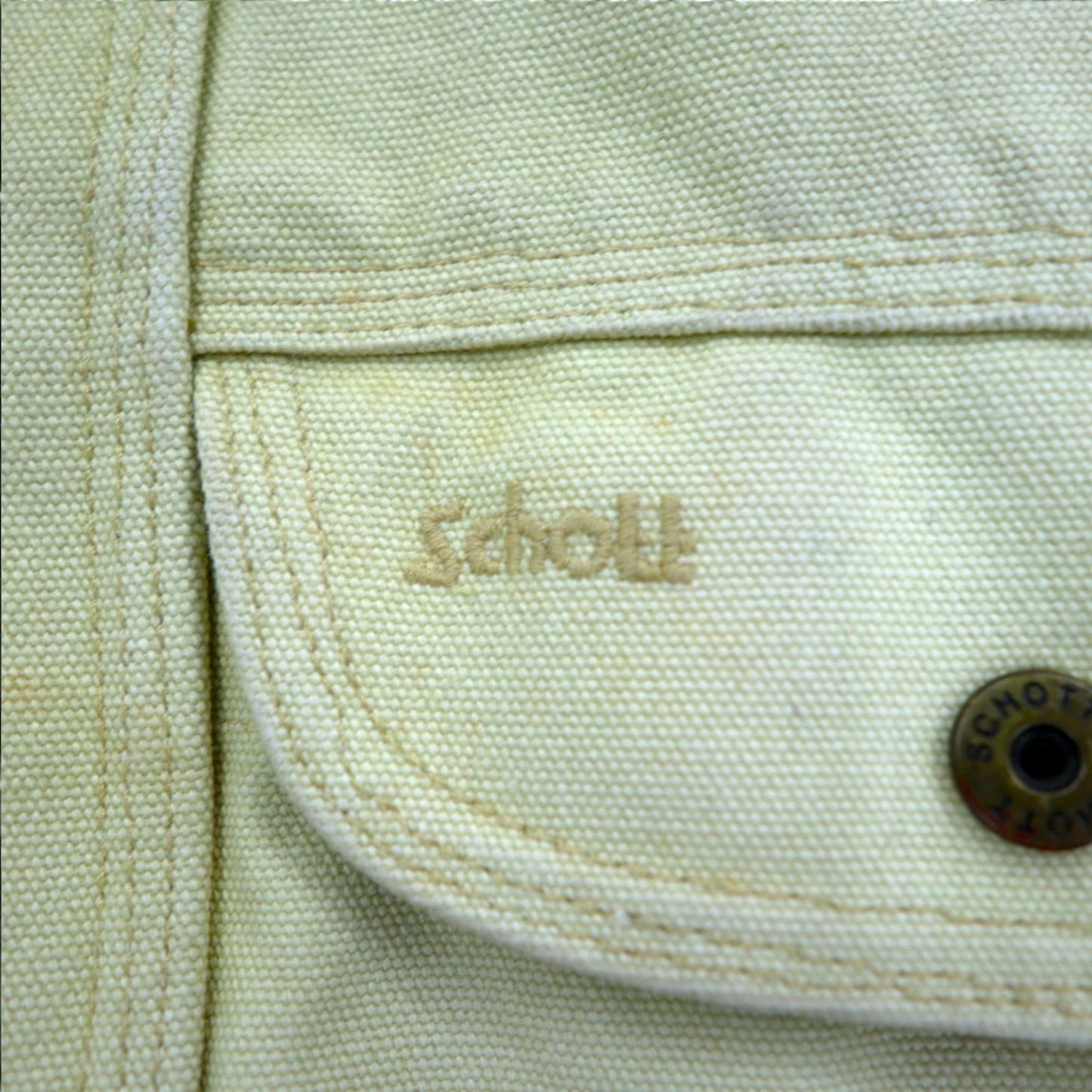 Schott ファイヤーマンジャケット ダック ワークジャケット カバーオール XL ベージュ 中綿 キルティングライナー