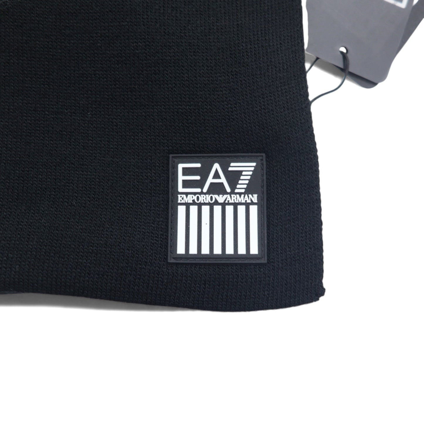 EMPORIO ARMANI イタリア製 ロゴプリント マフラー ブラック アクリル 275804 8A302 未使用品