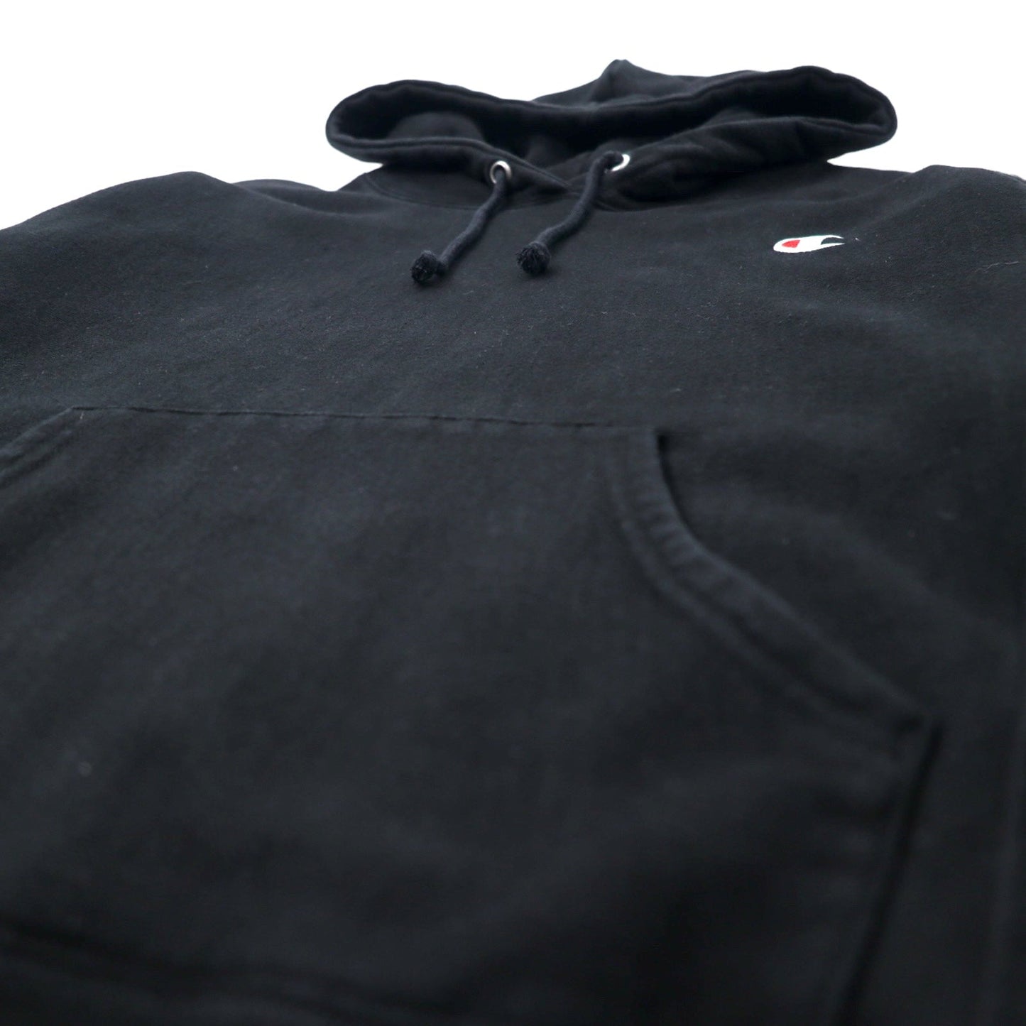 Champion リバースウィーブ プルオーバーパーカー XL ブラック コットン 裏起毛 青単タグ 復刻 ホンジュラス製