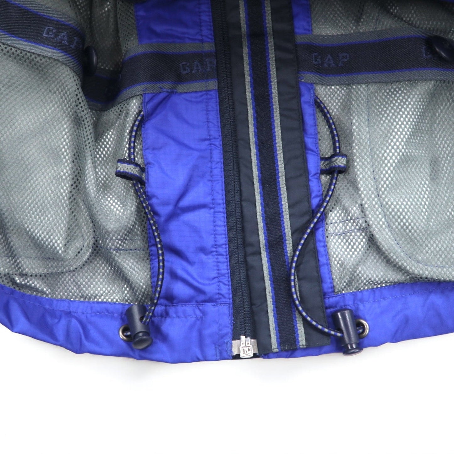 GAP 00年代 オールドギャップ リップストップ シェルジャケット L ブルー ポリエステル 防水 フード収納式