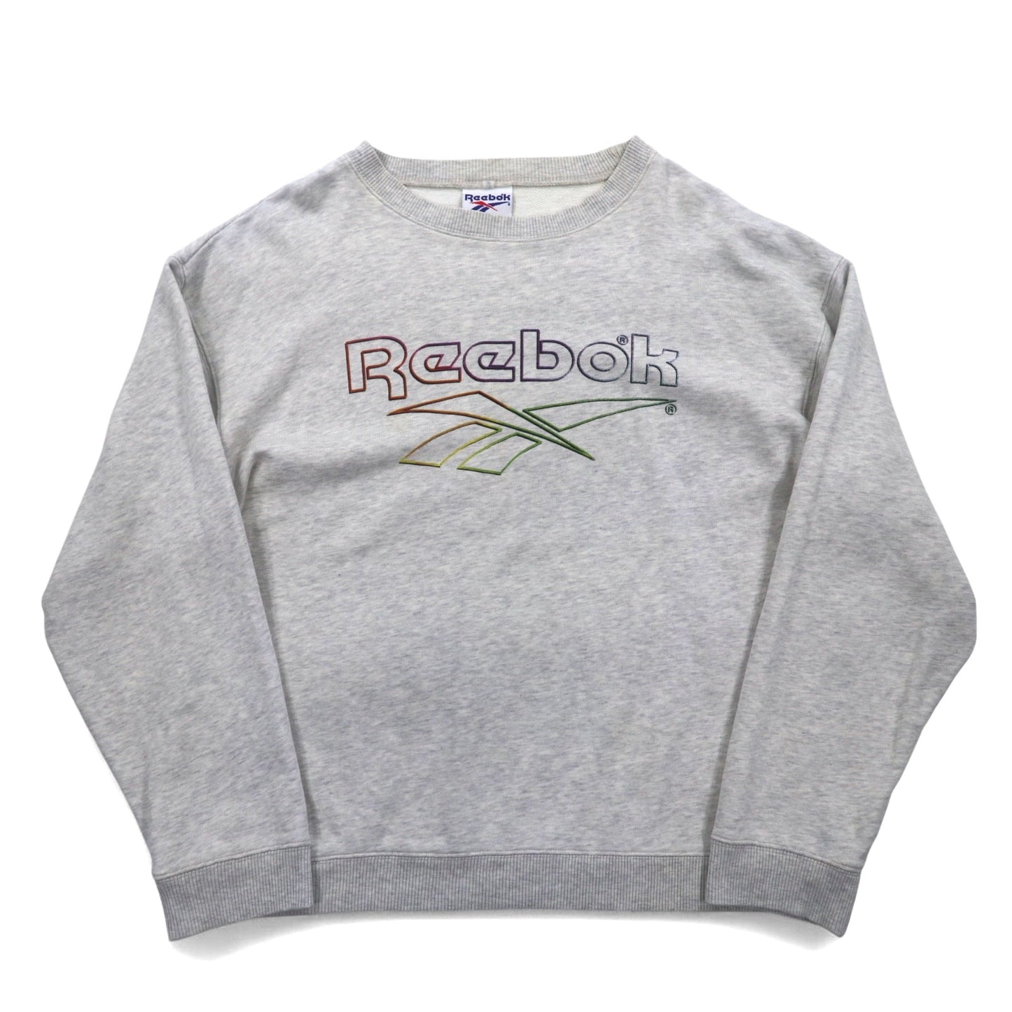 Reebok 90年代 ベクターロゴ プリント スウェット L グレー コットン