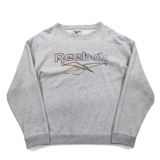 Reebok 90年代 ベクターロゴ プリント スウェット L グレー コットン