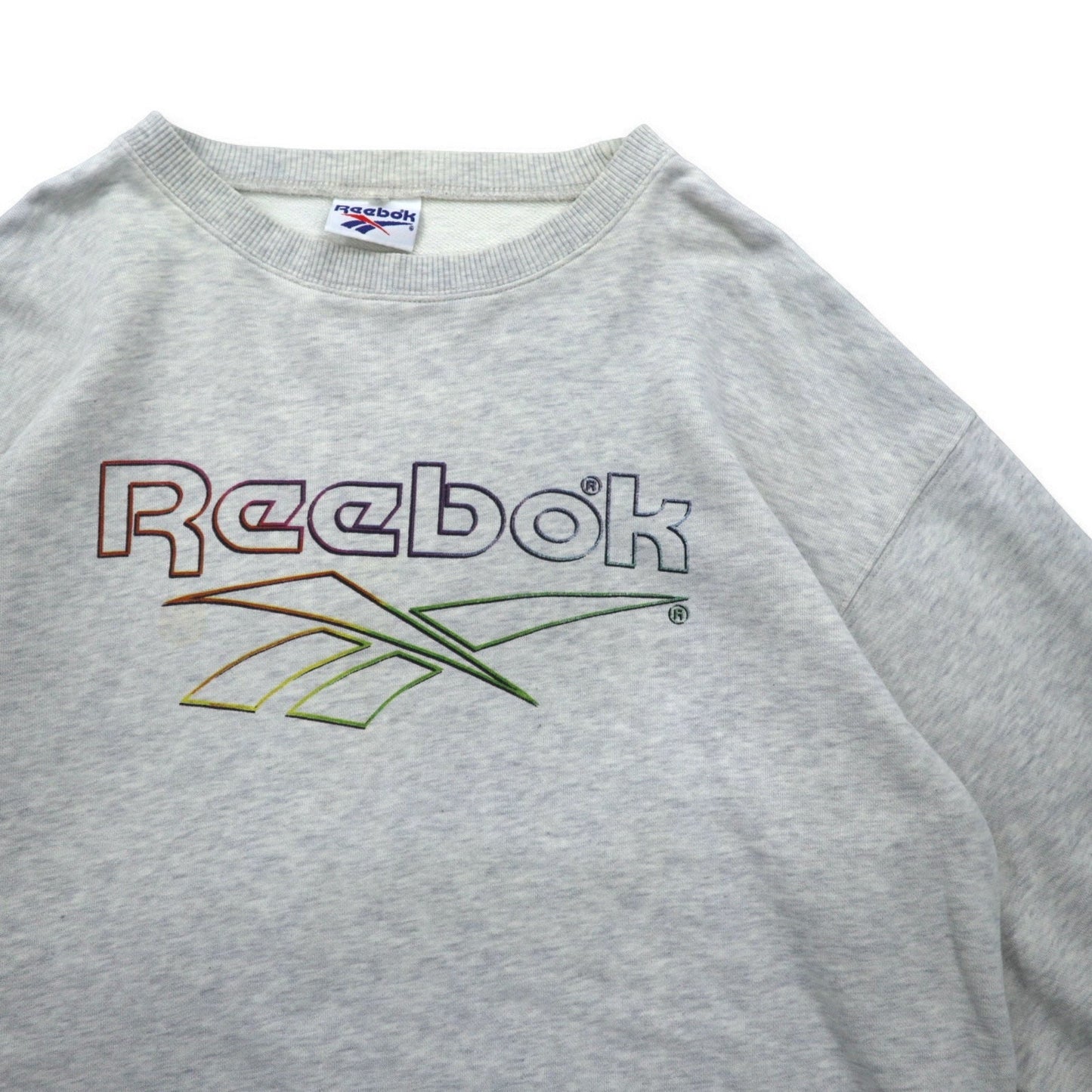 Reebok 90年代 ベクターロゴ プリント スウェット L グレー コットン
