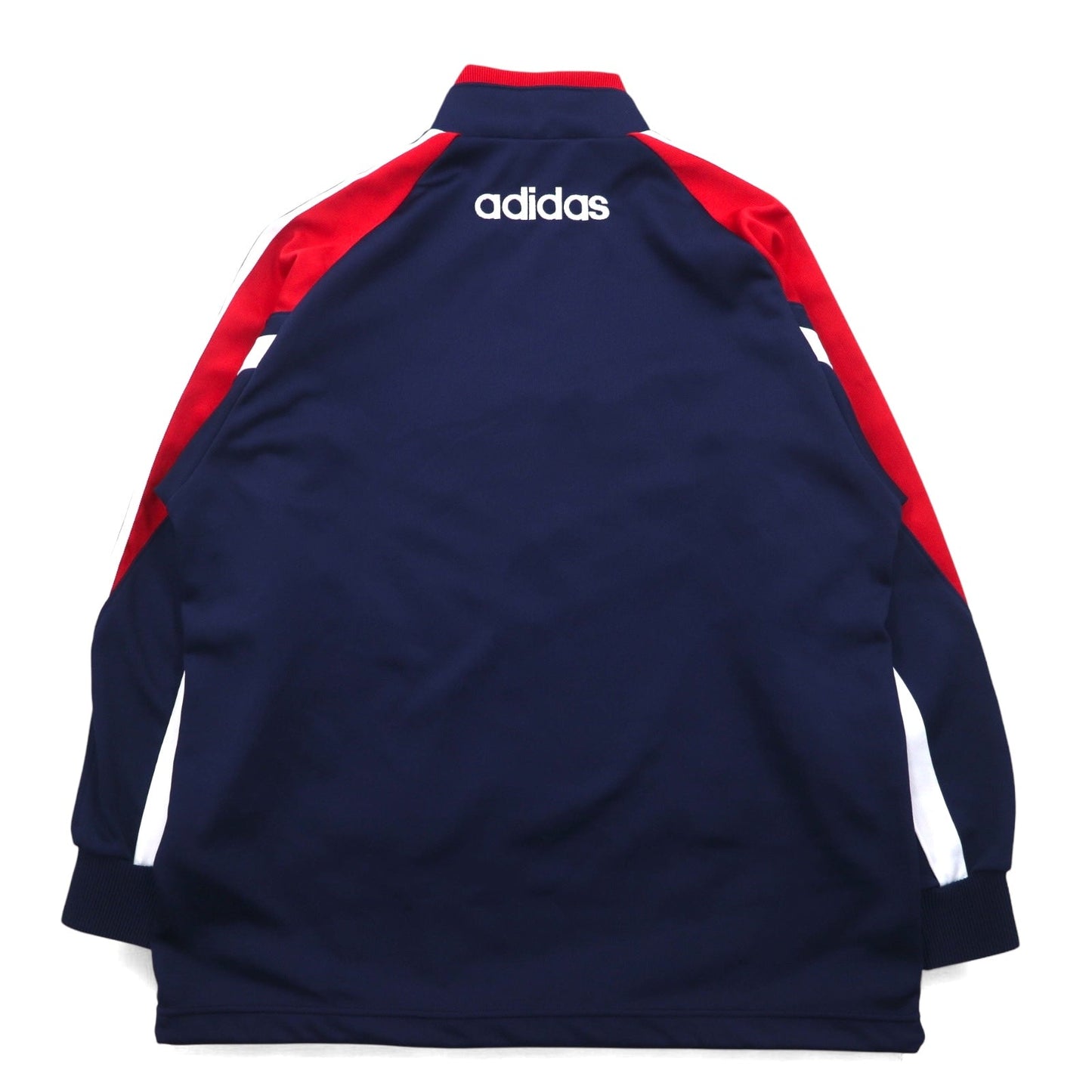 adidas 90年代 デサント社製 ハーフジップ トラックジャケット ジャージ L ネイビー ドローコード