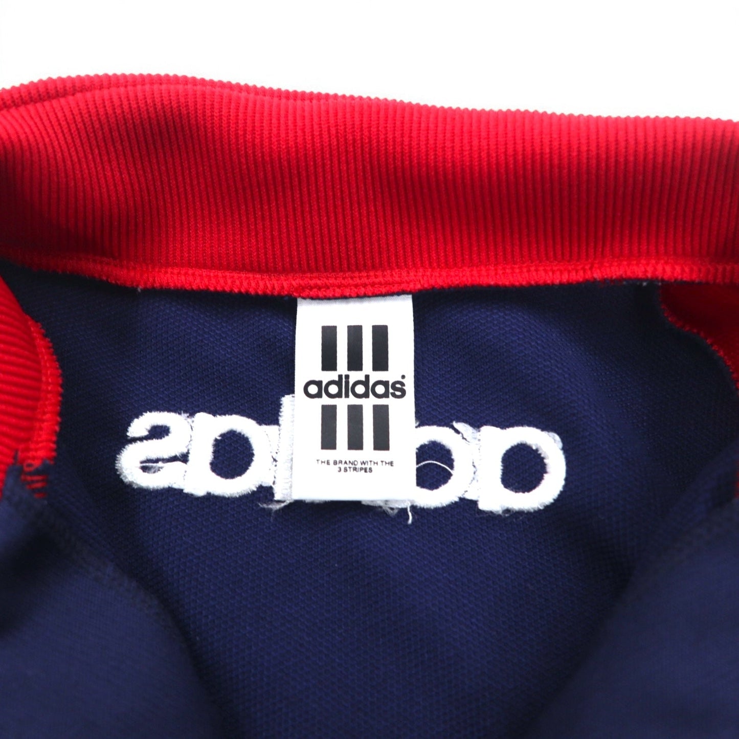 adidas 90年代 デサント社製 ハーフジップ トラックジャケット ジャージ L ネイビー ドローコード