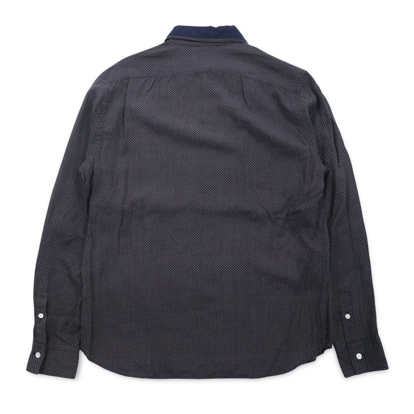 N.HOLLYWOOD レイヤードカラー ボタンダウンシャツ S グレー ドット柄 テンセル 91606 132-SH08 pieces 日本製
