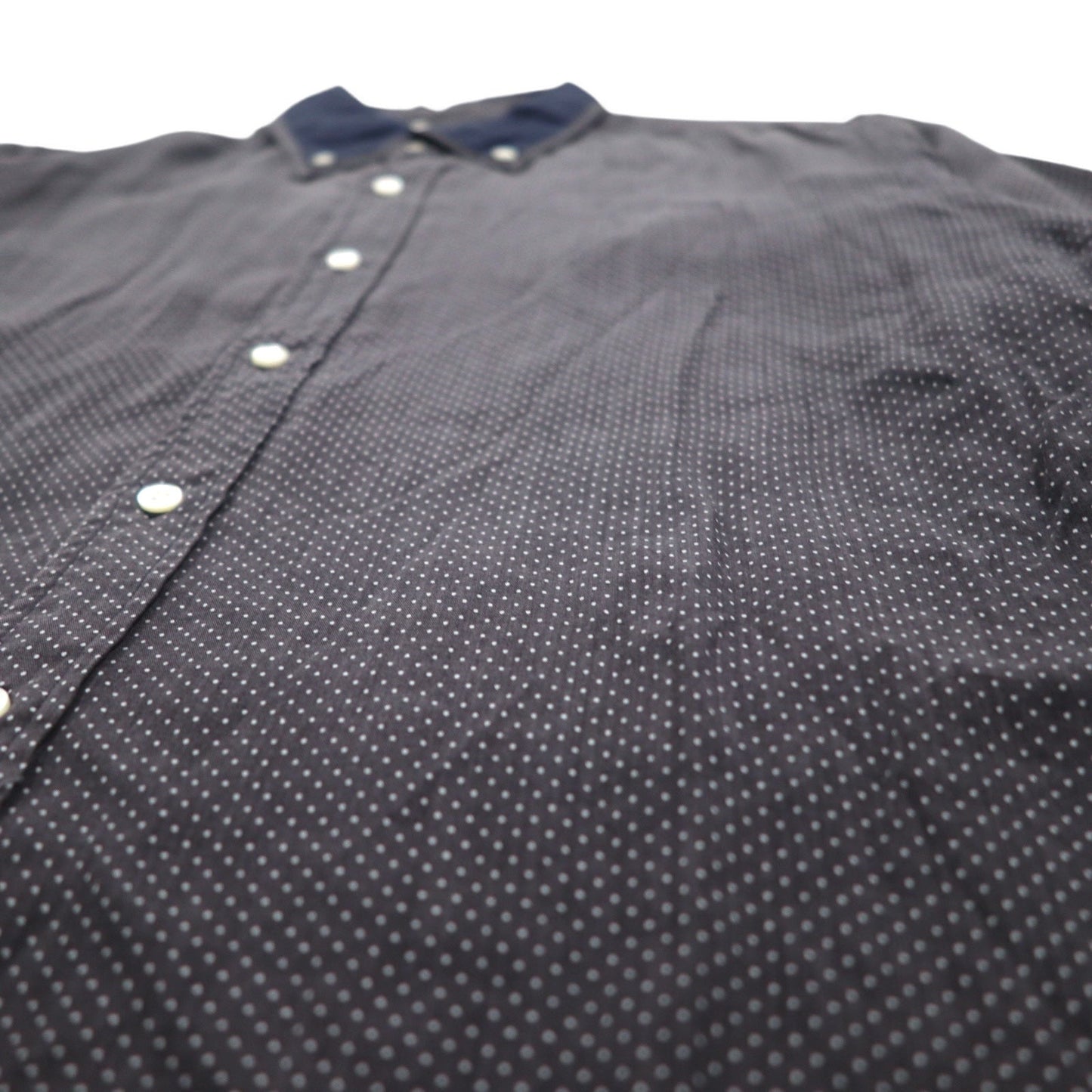 N.HOLLYWOOD レイヤードカラー ボタンダウンシャツ S グレー ドット柄 テンセル 91606 132-SH08 pieces 日本製
