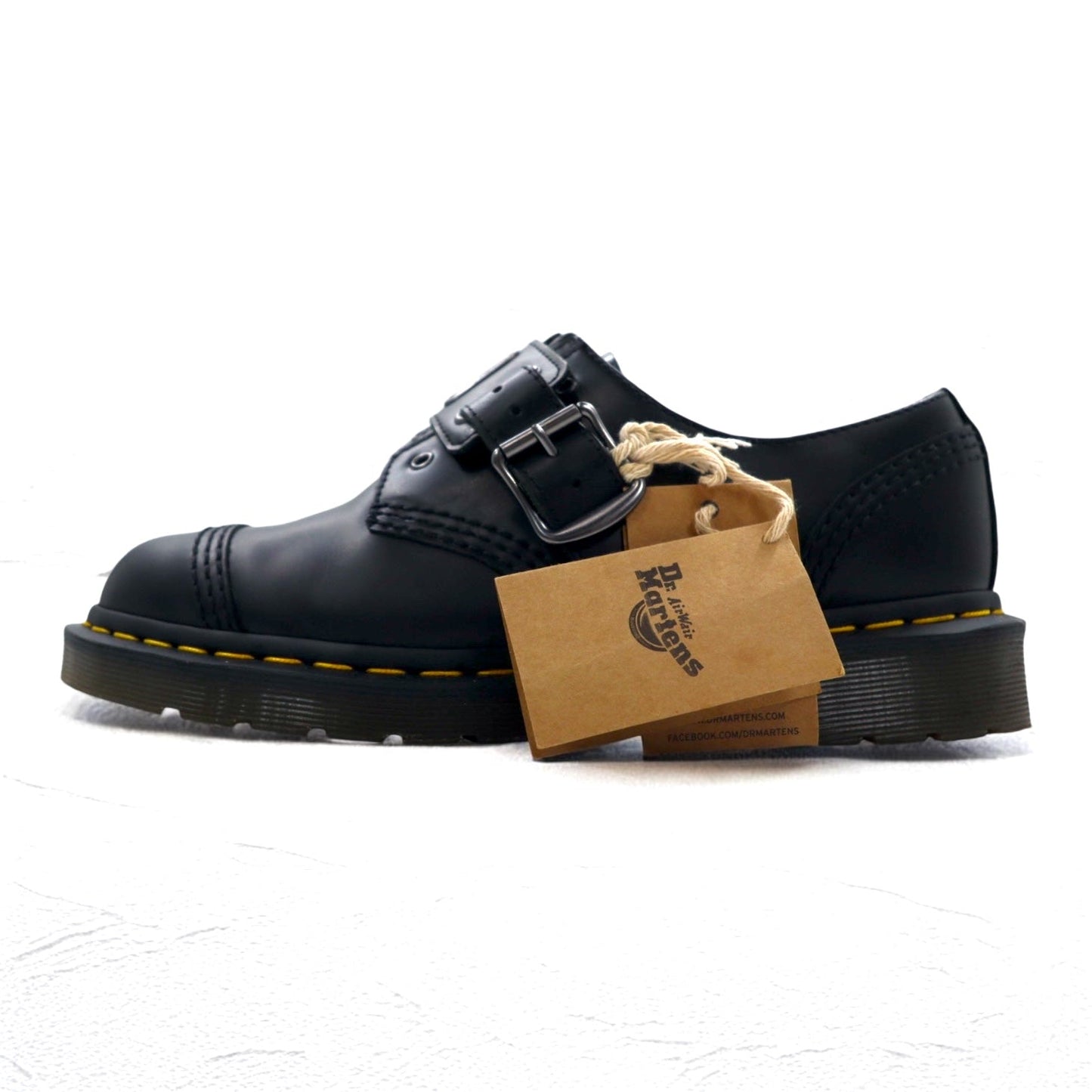 Dr.Martens ベルト ドレスシューズ 26cm ブラック スムースレザー QUYNN LOW BUCKLE LEATHER SHOES 25603001