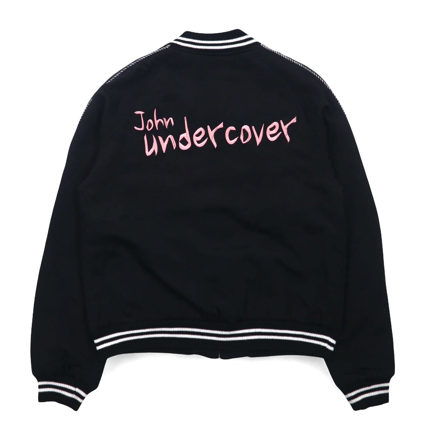 John UNDER COVER スカル刺繍 キルティング スカジャン M ブラック レーヨン JUQ4203 日本製