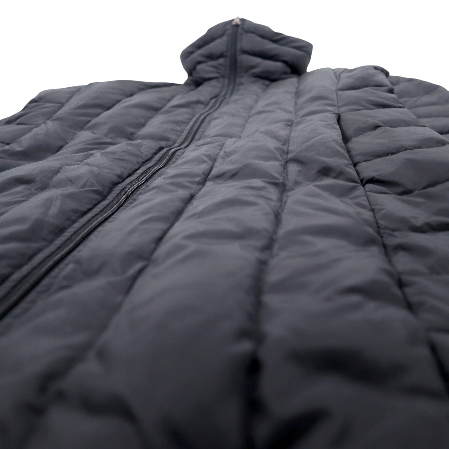 GUESS 90年代 ハイネック ダウンコート M ブラック ナイロン ダブルジップ ロゴ 刺繍