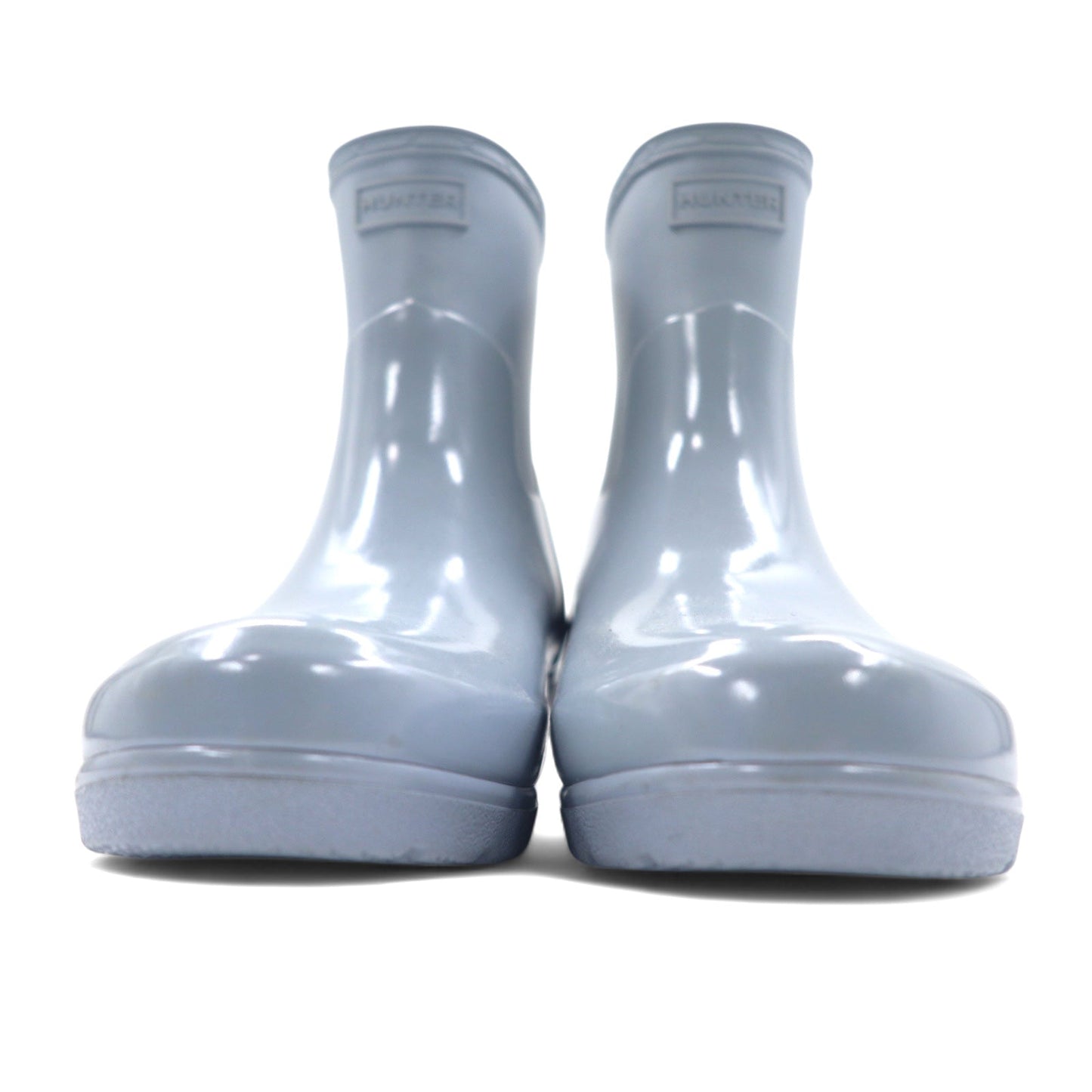 HUNTER リファインド ロー ヒール バイカー グロスデュオ REF LOW HEEL BIKER GLOSS DUO ラバーブーツ レインブーツ 25cm グレー WFS2037DUO