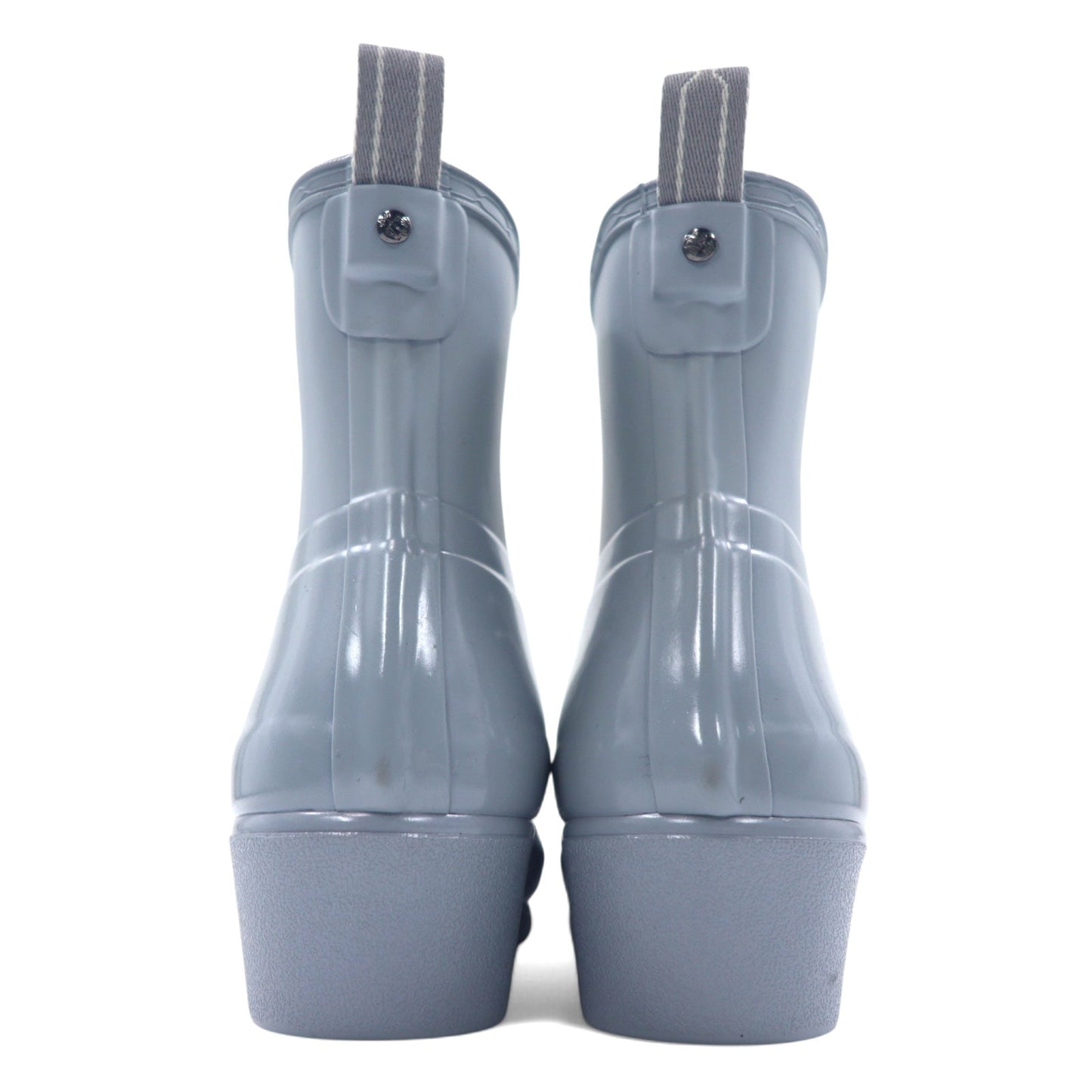 HUNTER リファインド ロー ヒール バイカー グロスデュオ REF LOW HEEL BIKER GLOSS DUO ラバーブーツ レインブーツ 25cm グレー WFS2037DUO