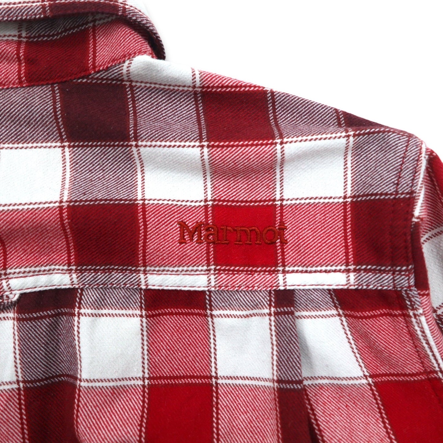 Marmot ブロックチェック シャツ S レッド ポリエステル コットン 山ポケ MJS-F7052