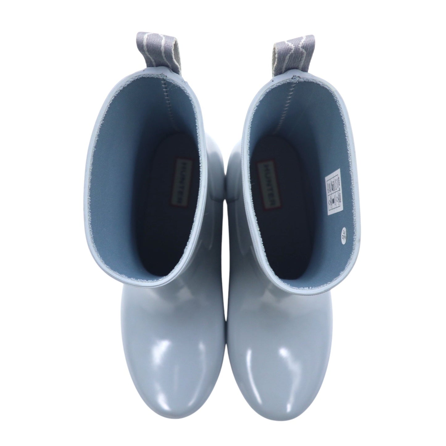 HUNTER リファインド ロー ヒール バイカー グロスデュオ REF LOW HEEL BIKER GLOSS DUO ラバーブーツ レインブーツ 25cm グレー WFS2037DUO