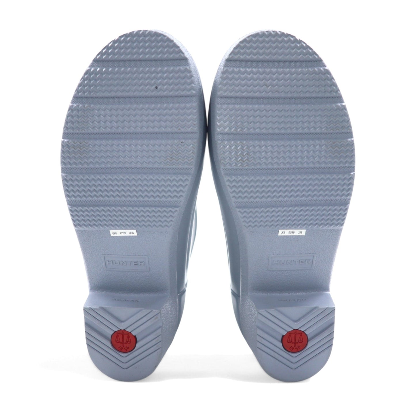 HUNTER リファインド ロー ヒール バイカー グロスデュオ REF LOW HEEL BIKER GLOSS DUO ラバーブーツ レインブーツ 25cm グレー WFS2037DUO