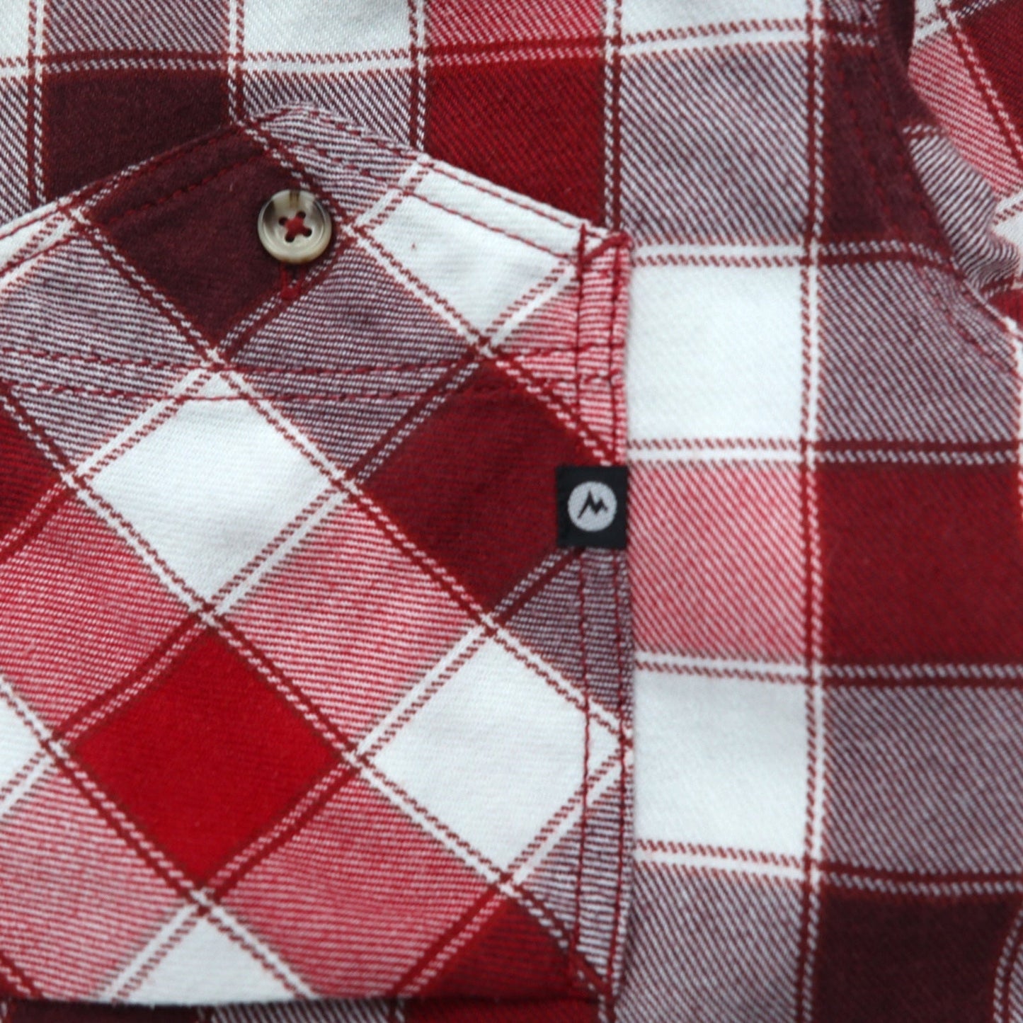 Marmot ブロックチェック シャツ S レッド ポリエステル コットン 山ポケ MJS-F7052