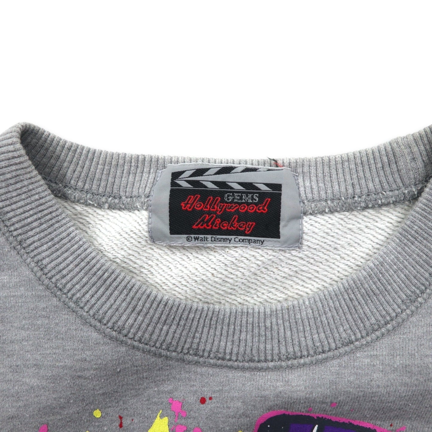 GEMS 90年代 Hollywood Mickey ディズニー スウェット L グレー キャラクター ミッキー ミニー プリント