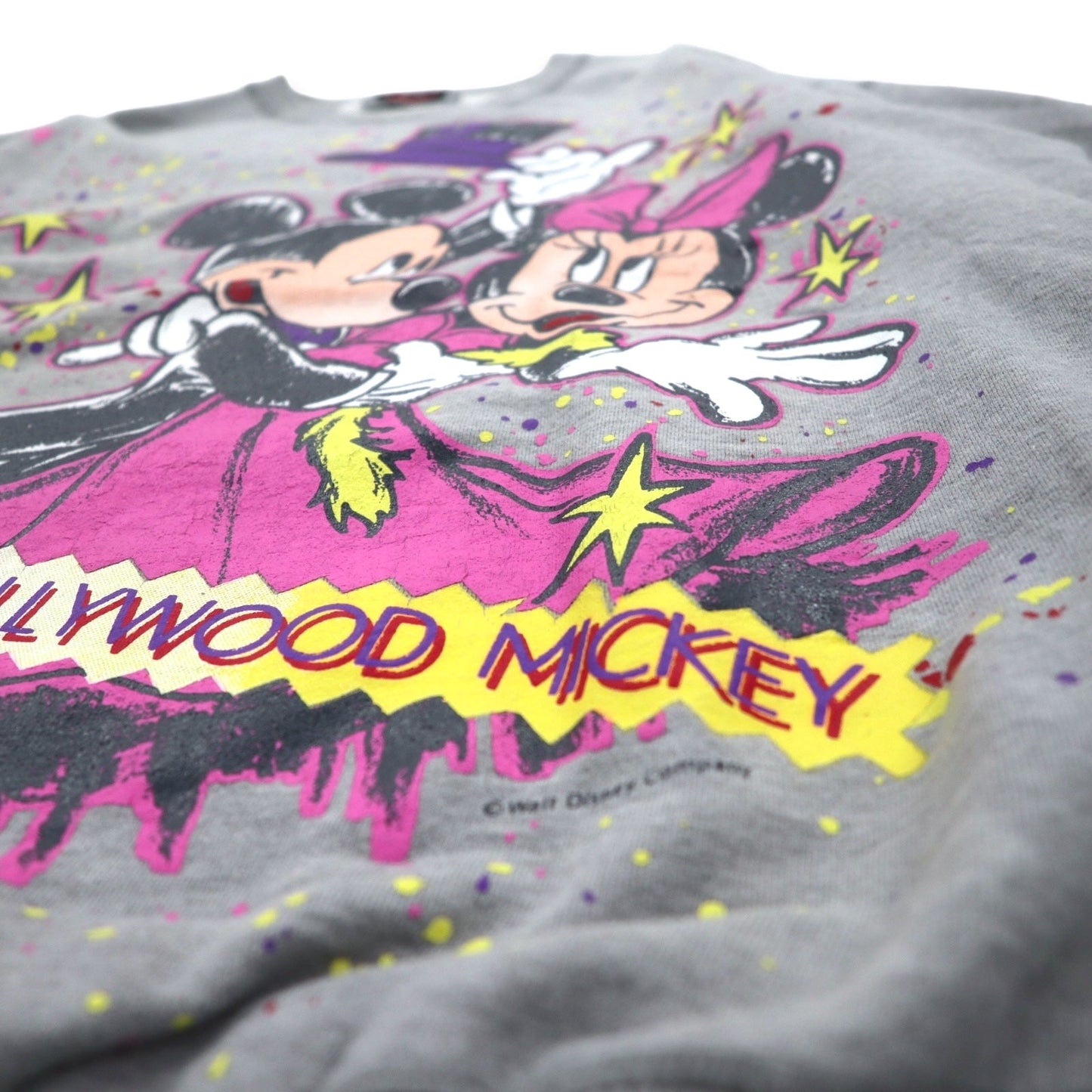 GEMS 90年代 Hollywood Mickey ディズニー スウェット L グレー キャラクター ミッキー ミニー プリント