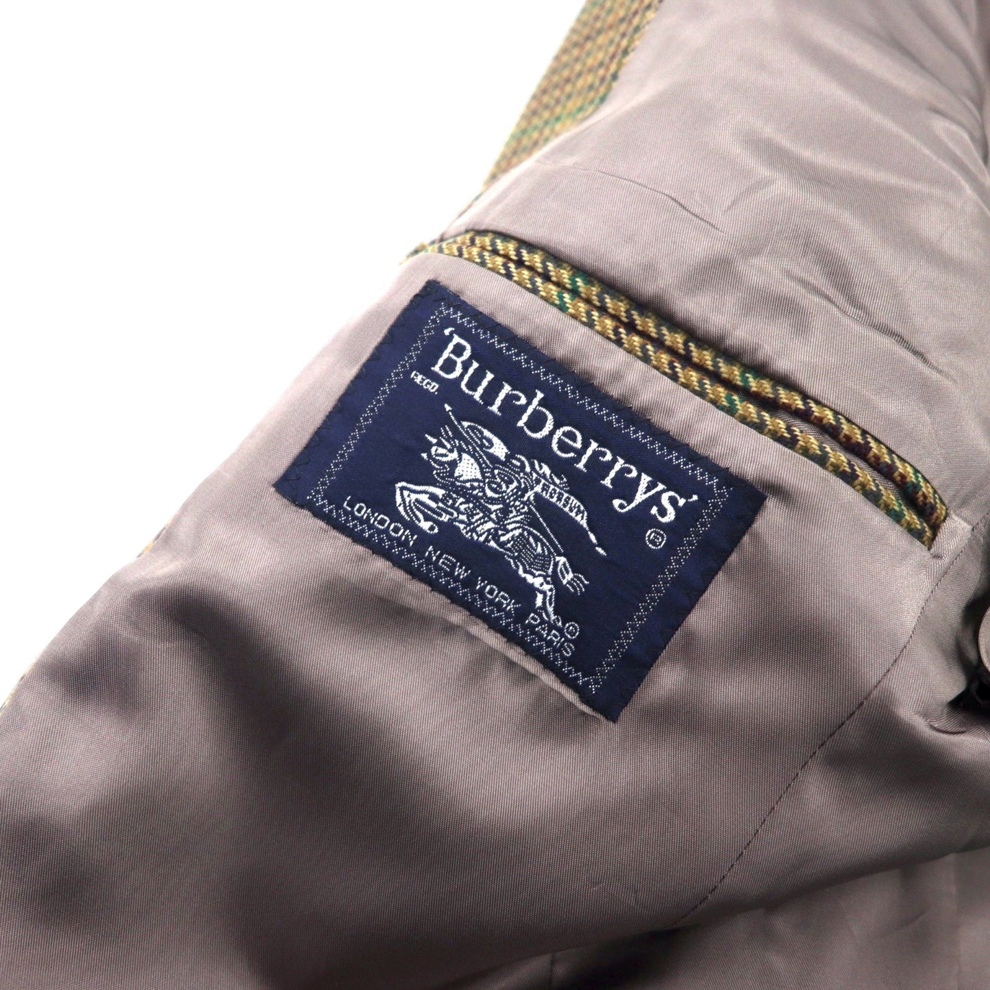 Burberrys USA製 オールド ガンクラブグレンチェック 2B テーラードジャケット L ベージュ ウール