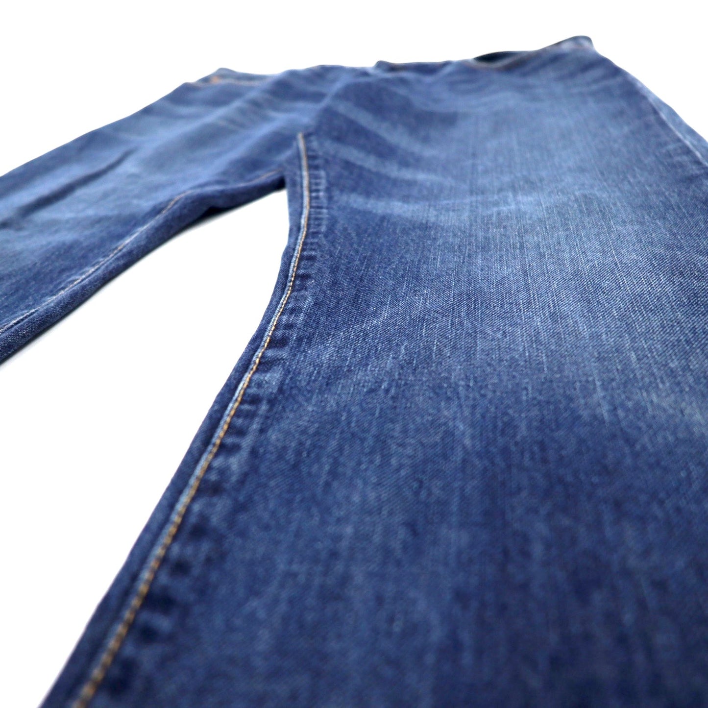 POLO RALPH LAUREN デニムパンツ 34 ブルー コットン レザーパッチ ジッパーフライ RL ロゴ 刺繍 メキシコ製